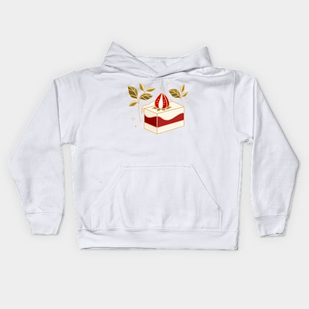 Strawberry cake Kids Hoodie by thecolorblooms